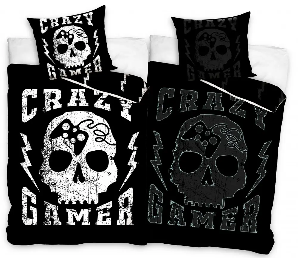 Gamer Glow-in-the-Dark Duvet Cover 140x200cm, 70x90cm product photo