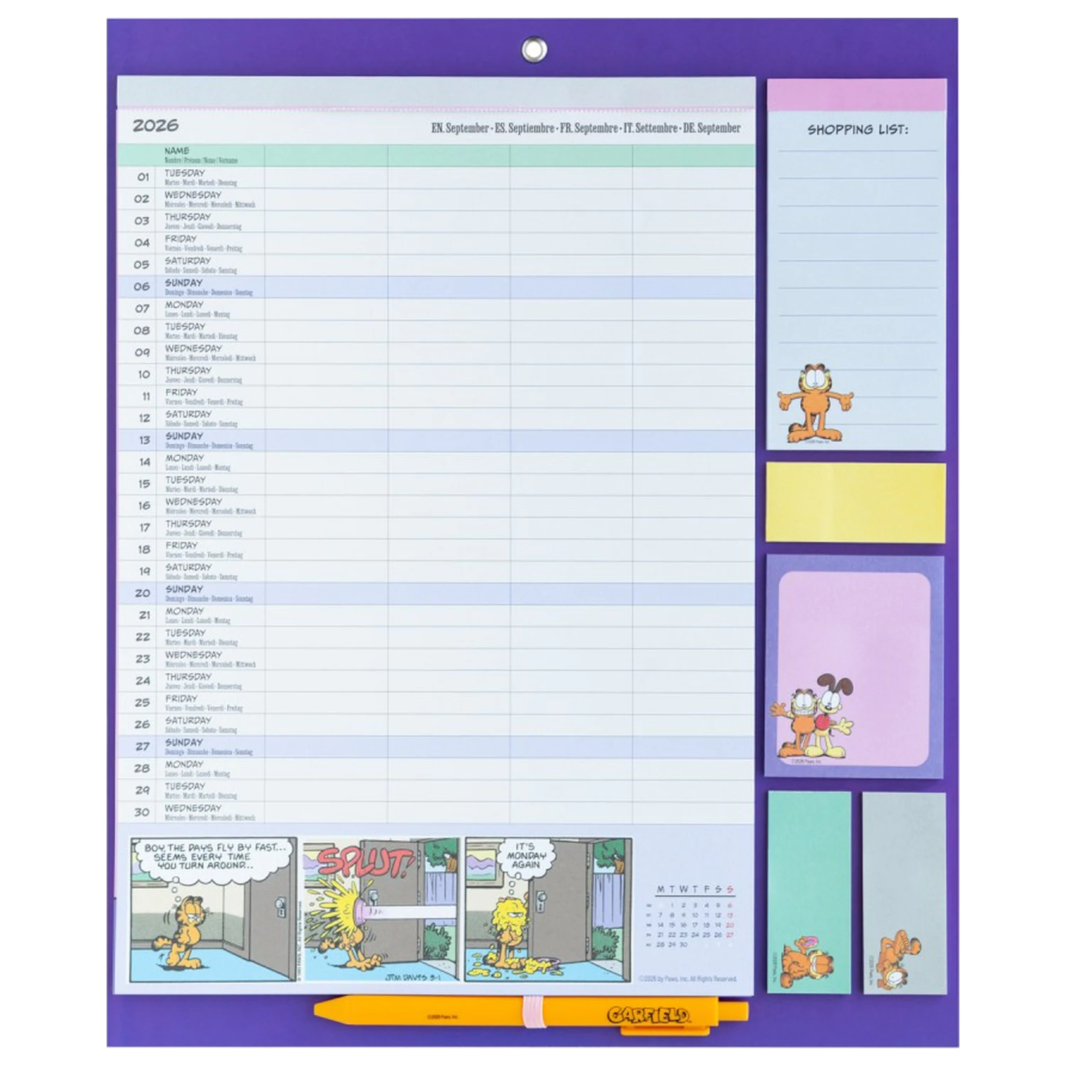 Garfield Magnetic Planner 2026/27 30 x 35 cm product photo