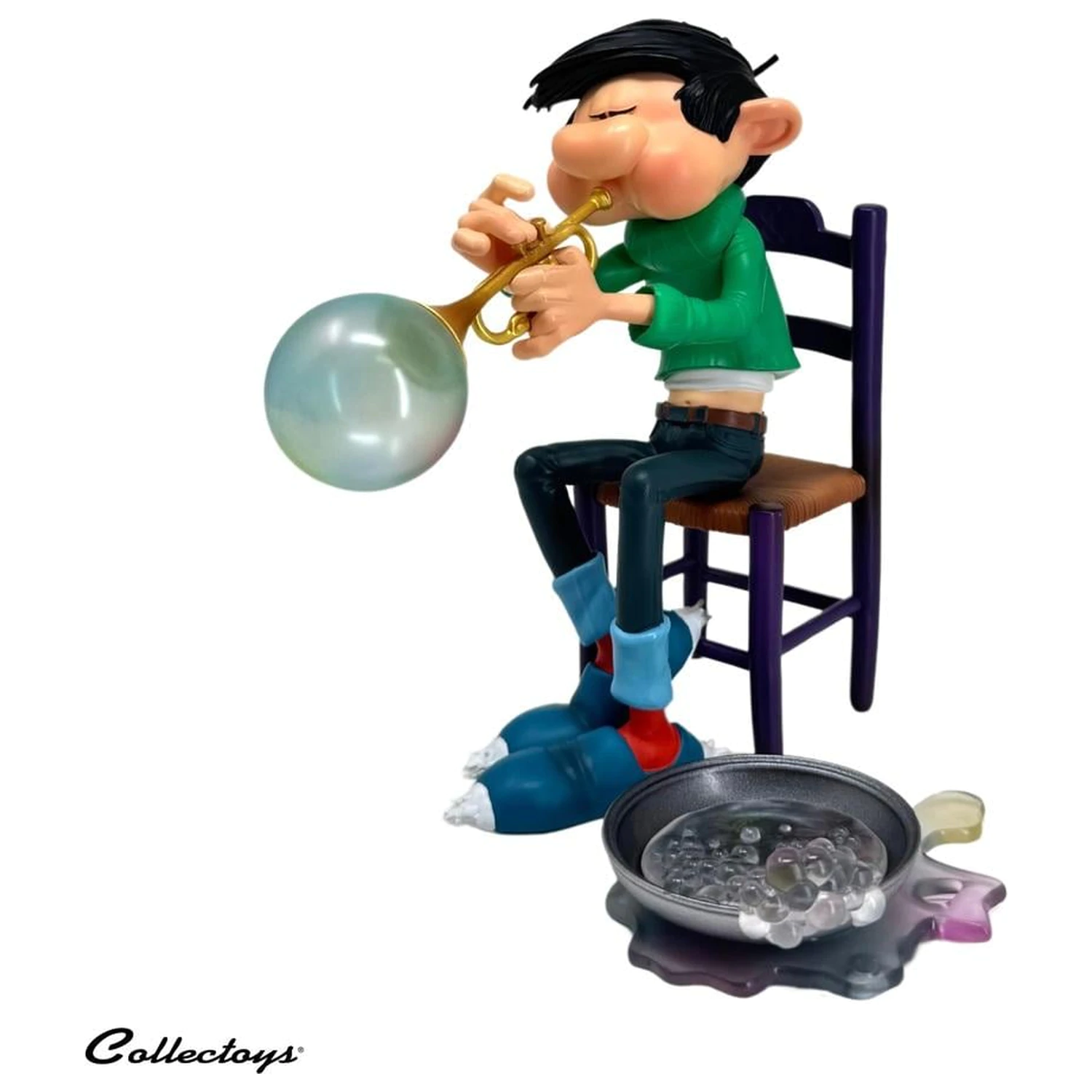 Gaston Lagaffe Figurine Resine Soap Trumpet 16cm product photo