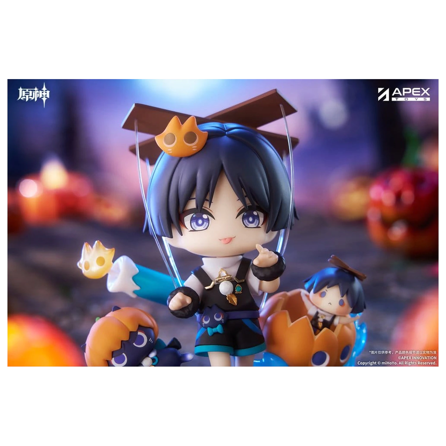 Genshin Impact You Ye Qi Xiang Series Chibi Chara PVC Statue Wanderer 10 cm     product photo