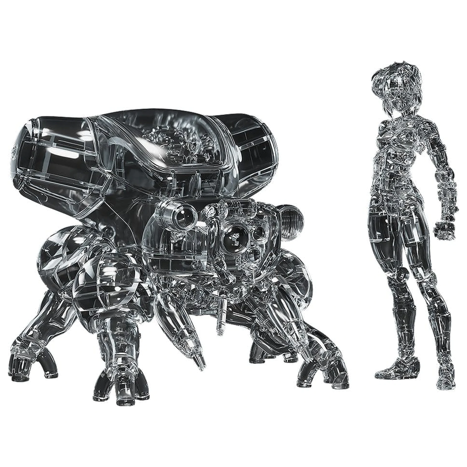 Ghost in the Shell PLAMAX minimum factory Plastic Model Kit Motoko Kusanagi with Fuchikoma: Thermoptic Camouflage Ver. 8 cm product photo