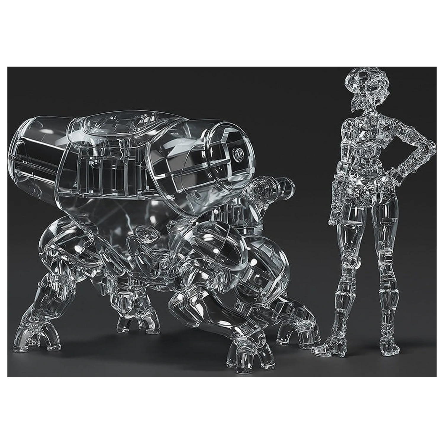 Ghost in the Shell PLAMAX minimum factory Plastic Model Kit Motoko Kusanagi with Fuchikoma: Thermoptic Camouflage Ver. 8 cm product photo