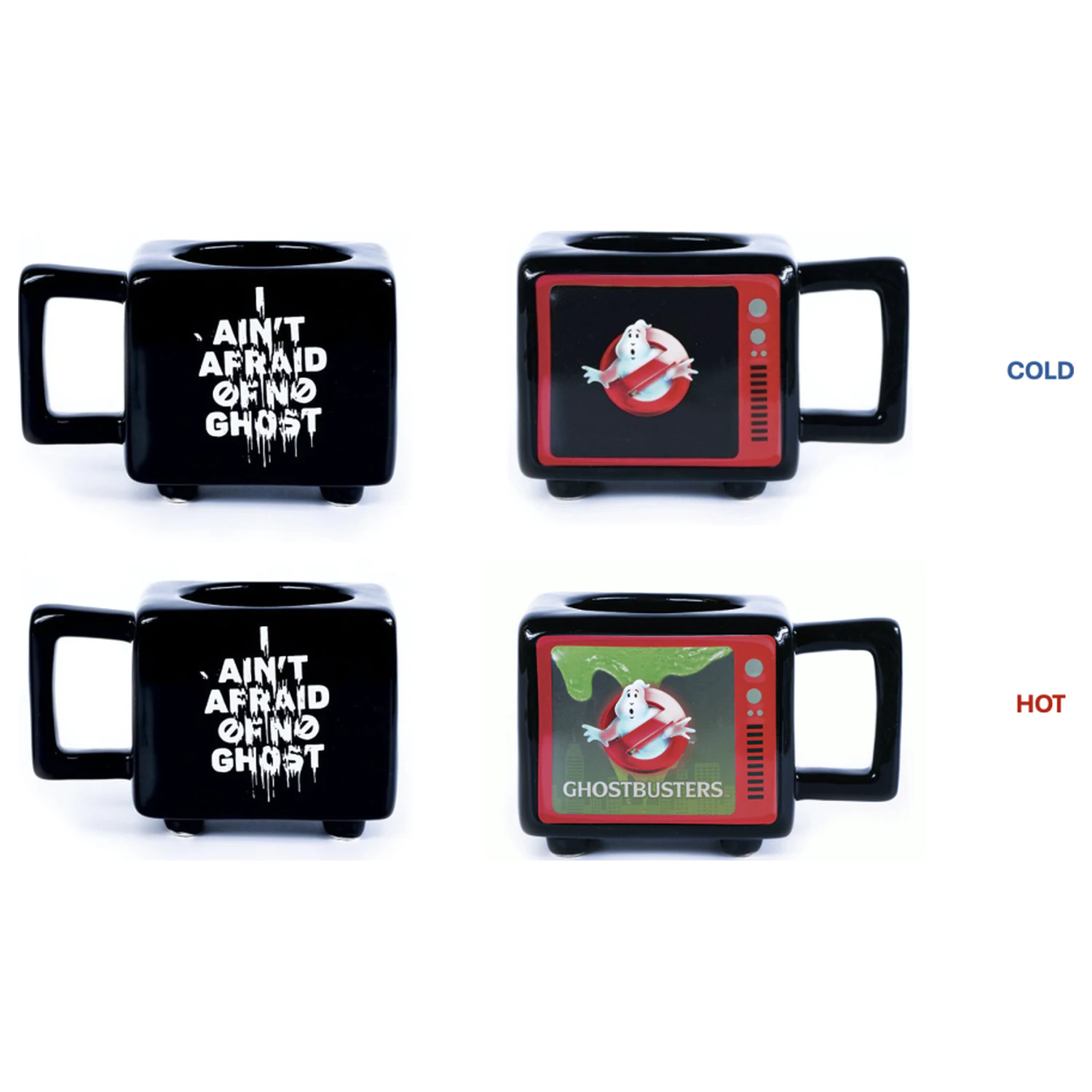 Ghostbusters I Ain't Afraid Retro TV Heat Change Mug 500ml product photo