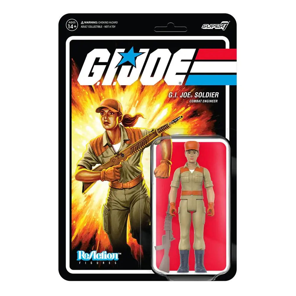 GI Joe ReAction Action Figure Wave 3 Female Combat Engineer Ponytail Hair (Tan) 10 cm product photo