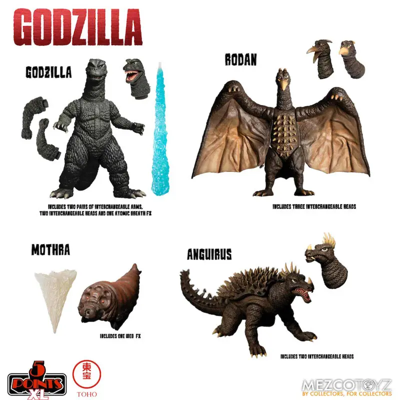 Godzilla: Destroy All Monsters 5 Points XL Action Figures Deluxe Box Set Round 1 11 cm product photo