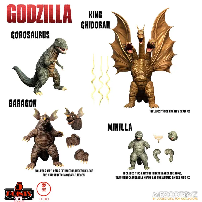 Godzilla: Destroy All Monsters 5 Points XL Action Figures Deluxe Box Set Round 2 11 cm product photo