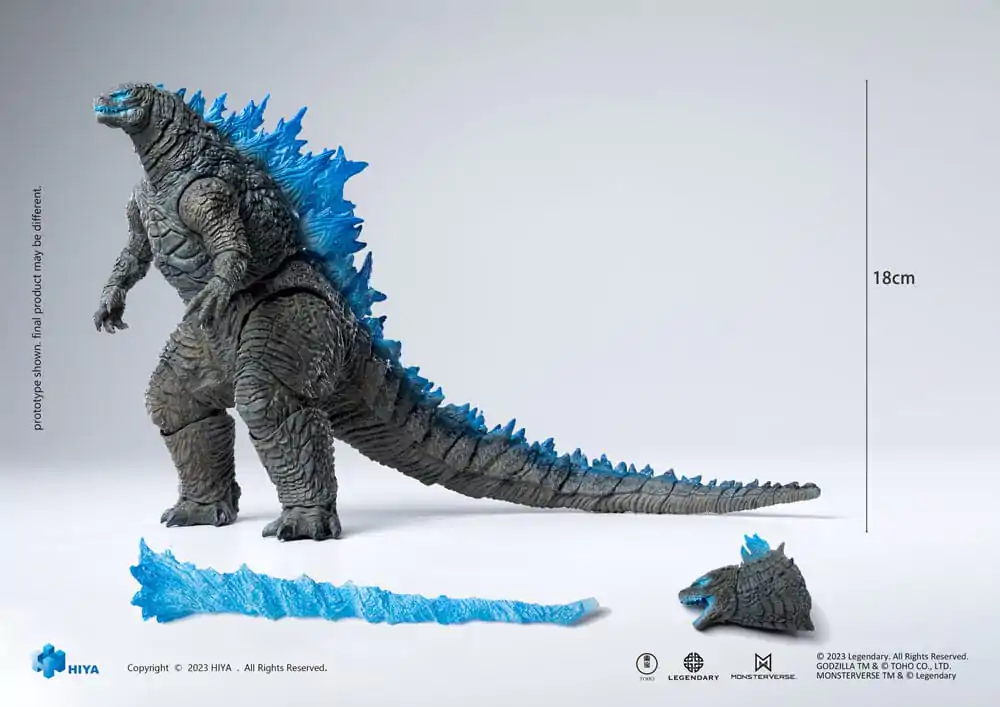 Godzilla Exquisite Basic Action Figure Godzilla vs. Kong Heat Ray Godzilla Translucent Version 18 cm product photo