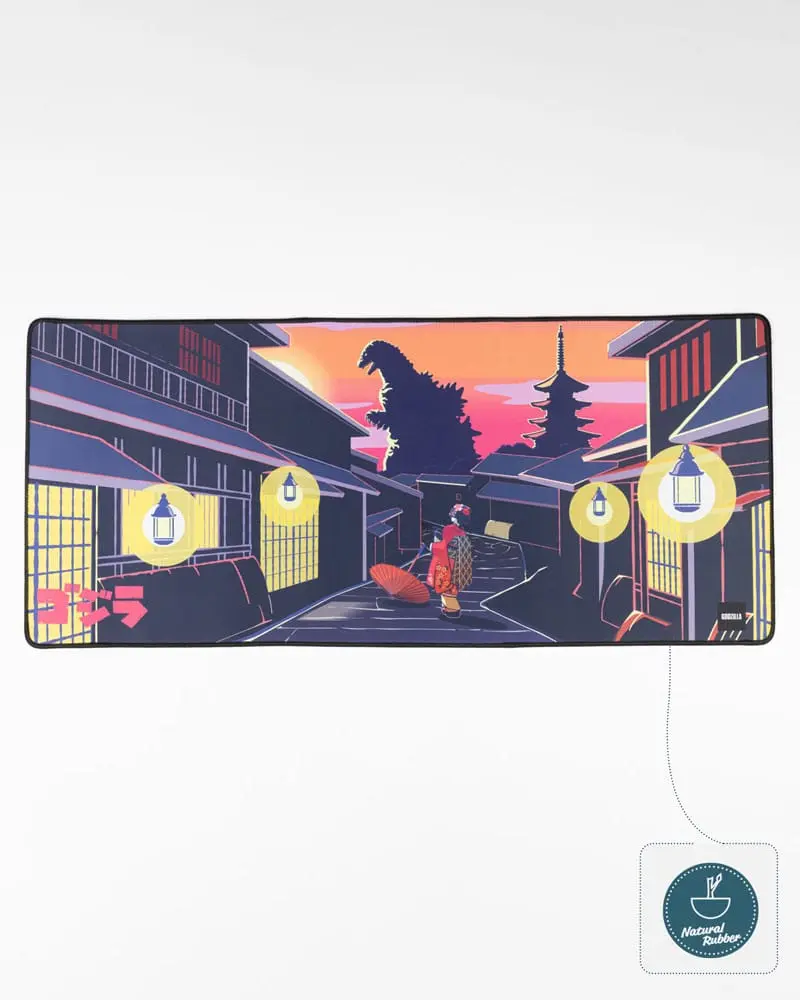 Godzilla Oversized Mousepad Japanese Godzilla Skyline product photo