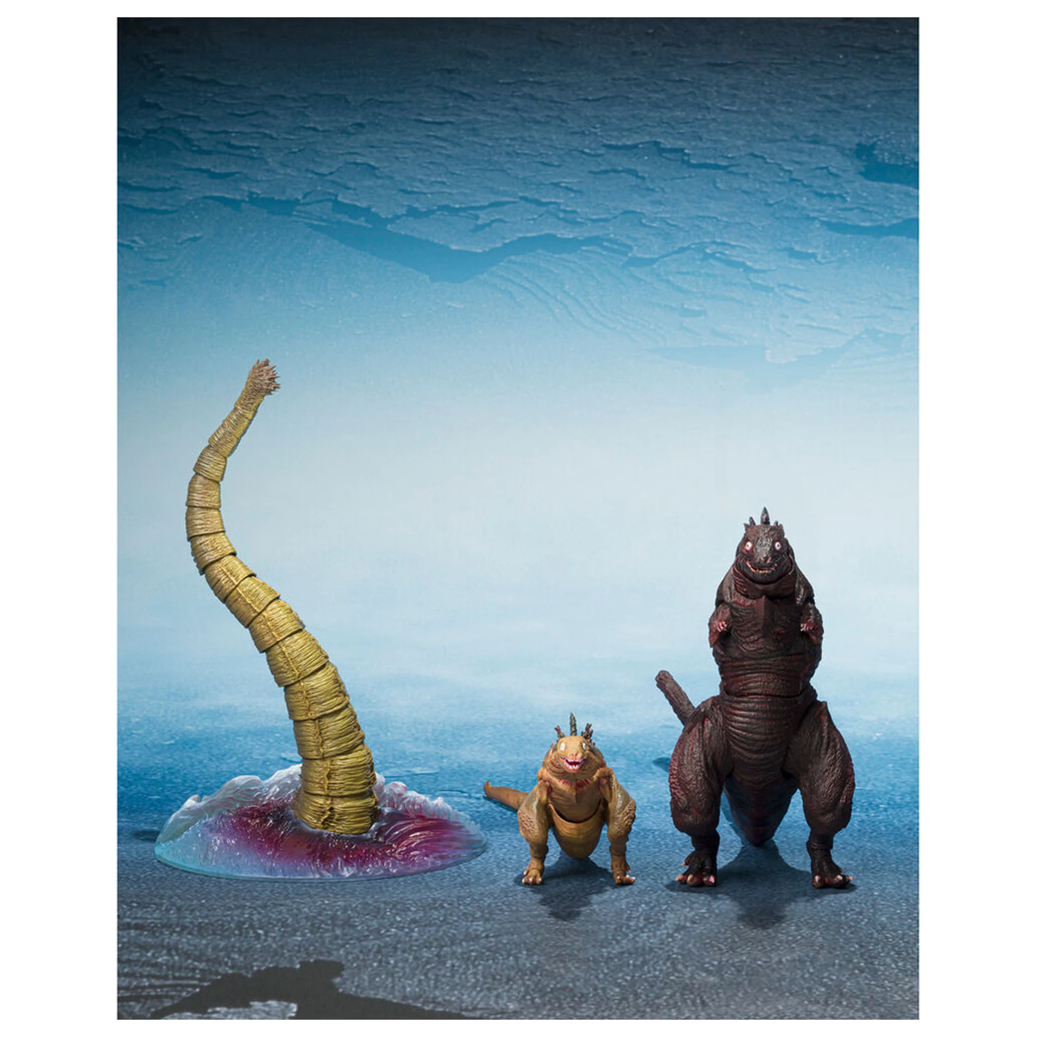 Godzilla The Second Form & Third Form & Giant Unidentified Creature S.H. MonsterArts set figures product photo