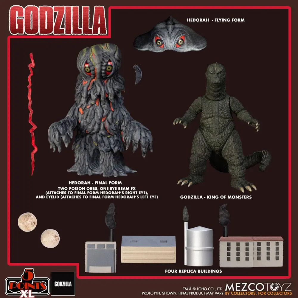 Godzilla vs. Hedorah 5 Points XL Action Figures Deluxe Box Set product photo
