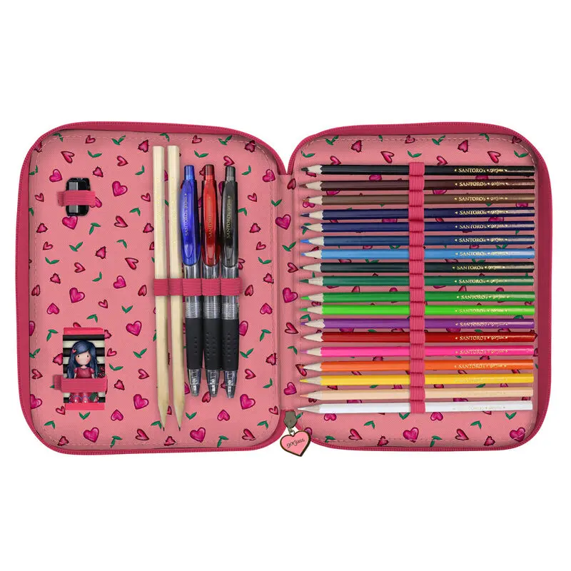 Gorjuss Love Grows double pencil case 46pcs product photo