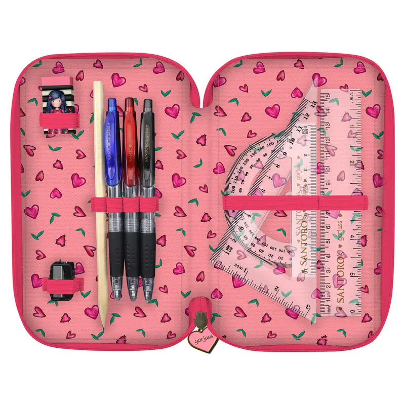 Gorjuss Love Grows triple pencil case 45pcs product photo