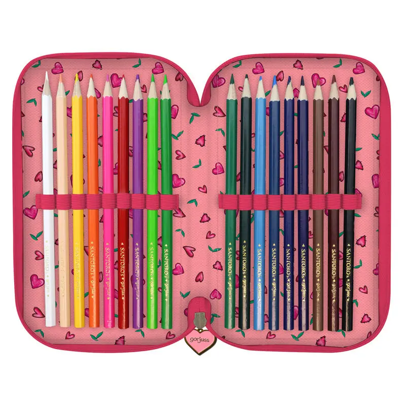 Gorjuss Love Grows triple pencil case 45pcs product photo
