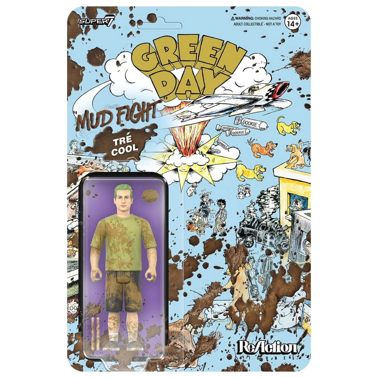Green Day ReAction Action Figure Wave 01 Tré Cool (Mud Fight) product photo