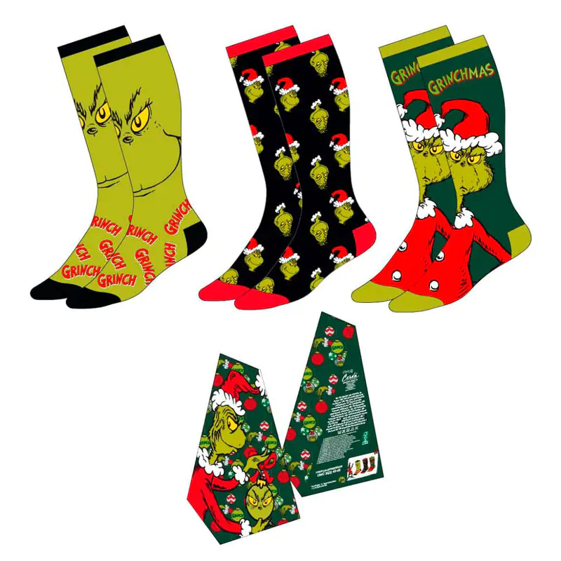 Grinch pack 3 adult socks termékfotó