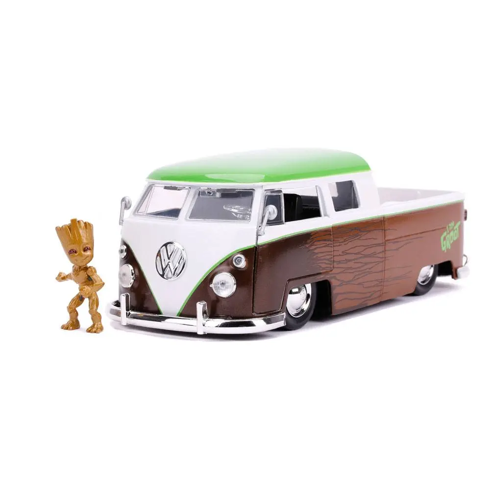 Guardians of the Galaxy Hollywood Rides Diecast Model 1/24 1962 Volkswagen Bus with Figure product photo