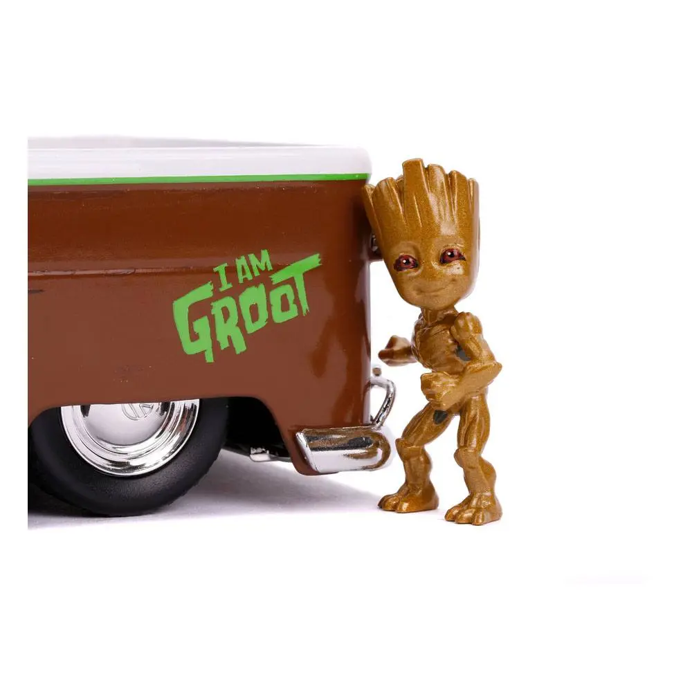 Guardians of the Galaxy Hollywood Rides Diecast Model 1/24 1962 Volkswagen Bus with Figure product photo
