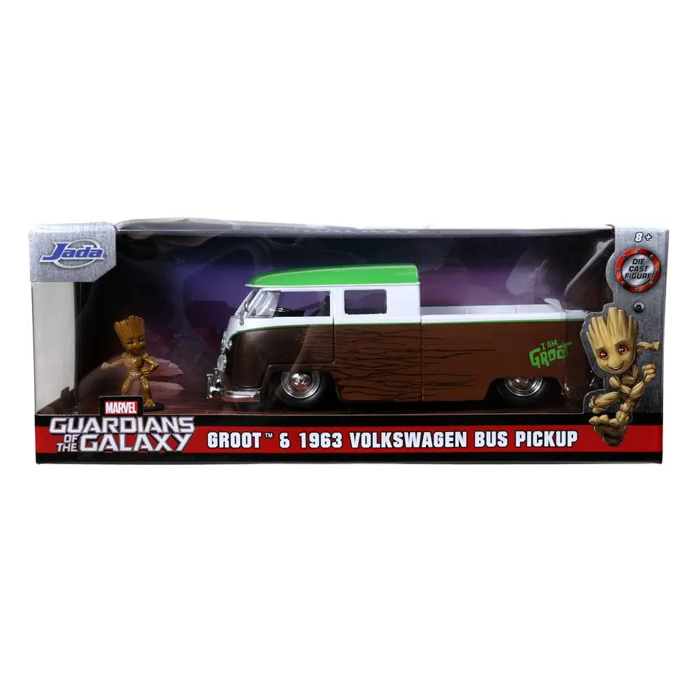 Guardians of the Galaxy Hollywood Rides Diecast Model 1/24 1962 Volkswagen Bus with Figure product photo