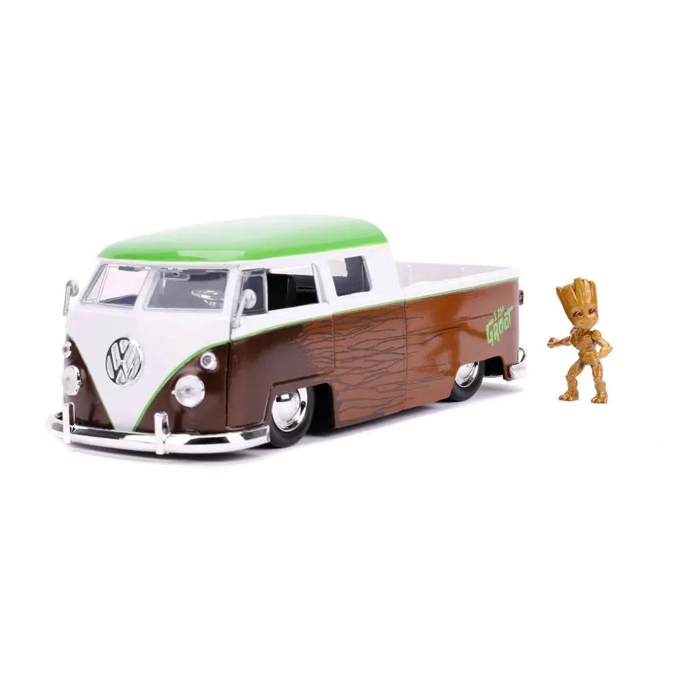 Guardians of the Galaxy Hollywood Rides Diecast Model 1/24 1962 Volkswagen Bus with Figure product photo