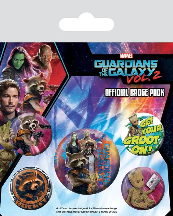 Guardians of the Galaxy Vol. 2 Pin-Back Buttons 5-Pack Rocket &amp; Groot product photo