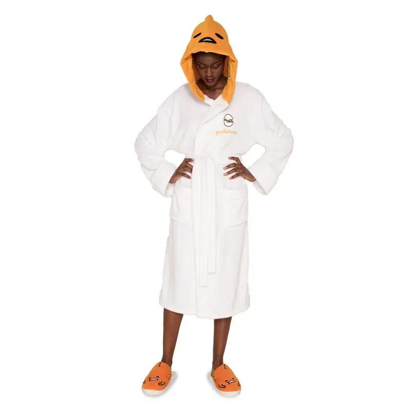 Gudetama Egg Head ladies fleece bathrobe product photo