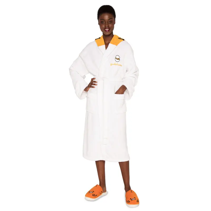 Gudetama Egg Head ladies fleece bathrobe product photo