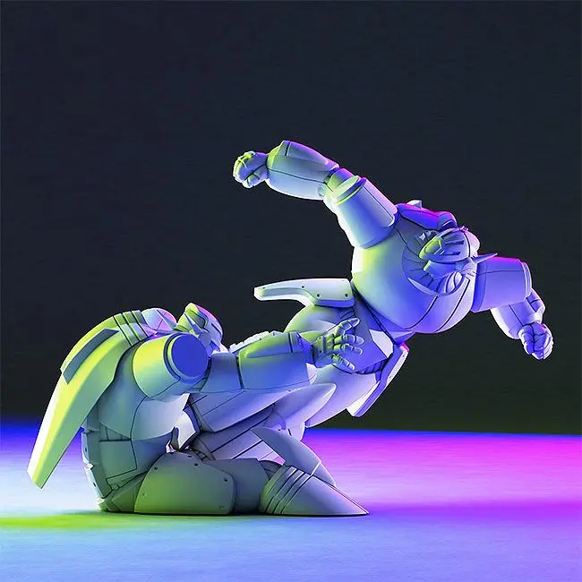 Gunbuster Plastic Model Kit PLAMAX MF-65: minimum factory Gunbuster Super Inazuma Kick/RX-7 Inazuma Kick Buster Machine Color Ver. 7 cm product photo