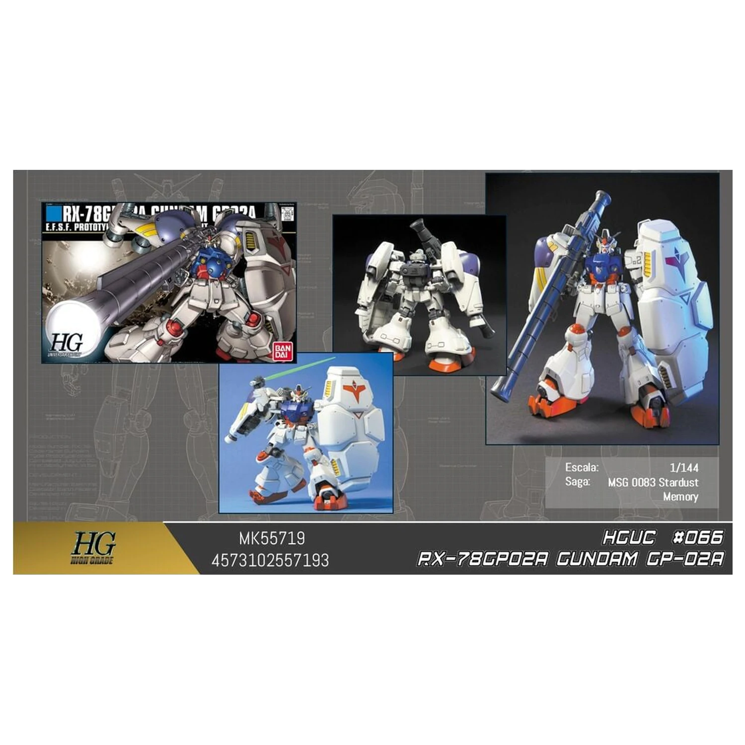 Gundam 0083 Stardust Memory RX-78GP02A Gundam Physalis Mobile Suit Model Kit HGUC 1/144 product photo