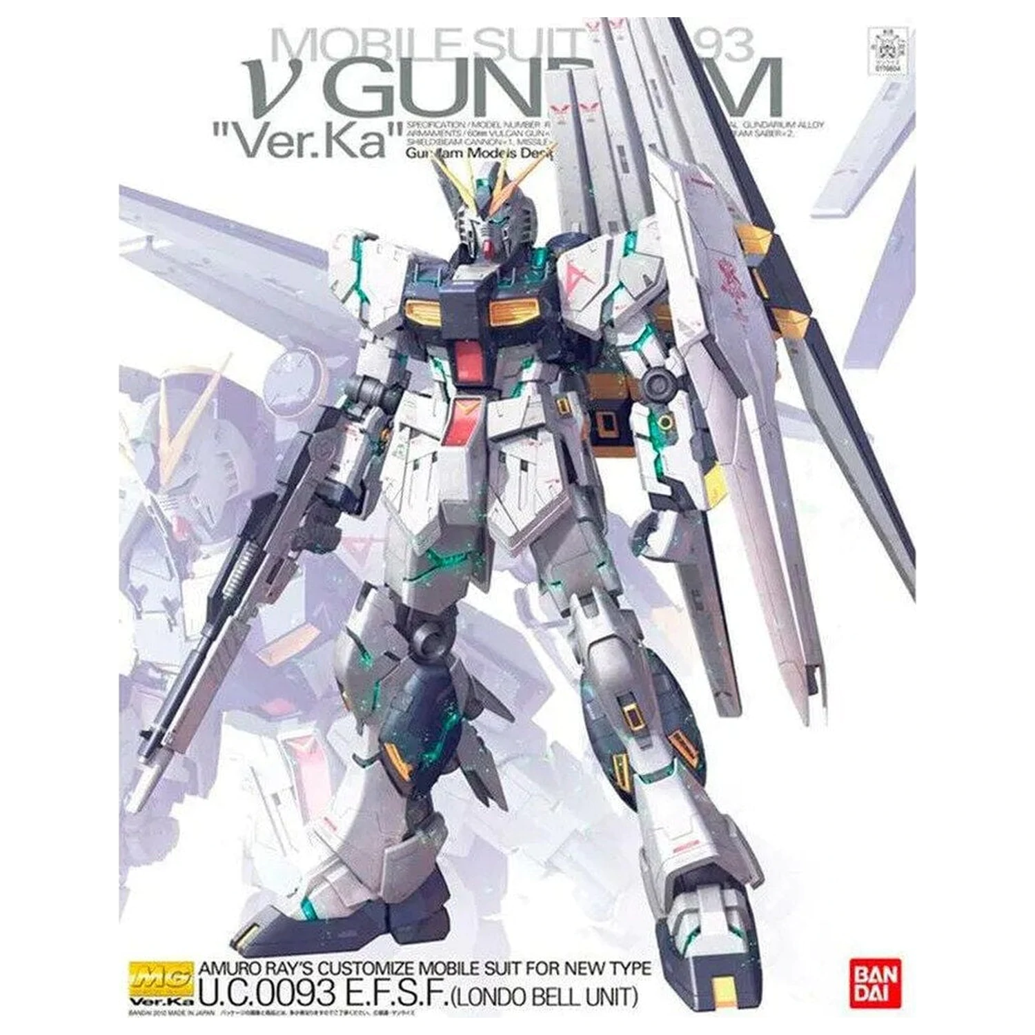 Gundam Char's Counterattack RX-93 Nu Gundam Ver. Ka Mobile Suit Model Kit MG 1/100 product photo