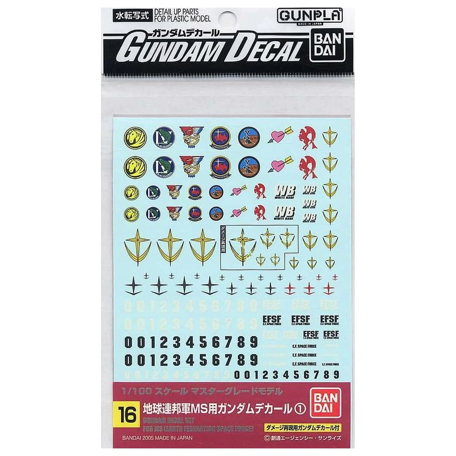 GUNDAM Gundam Decal 16 MG Multiuse Federation Model Kit product photo