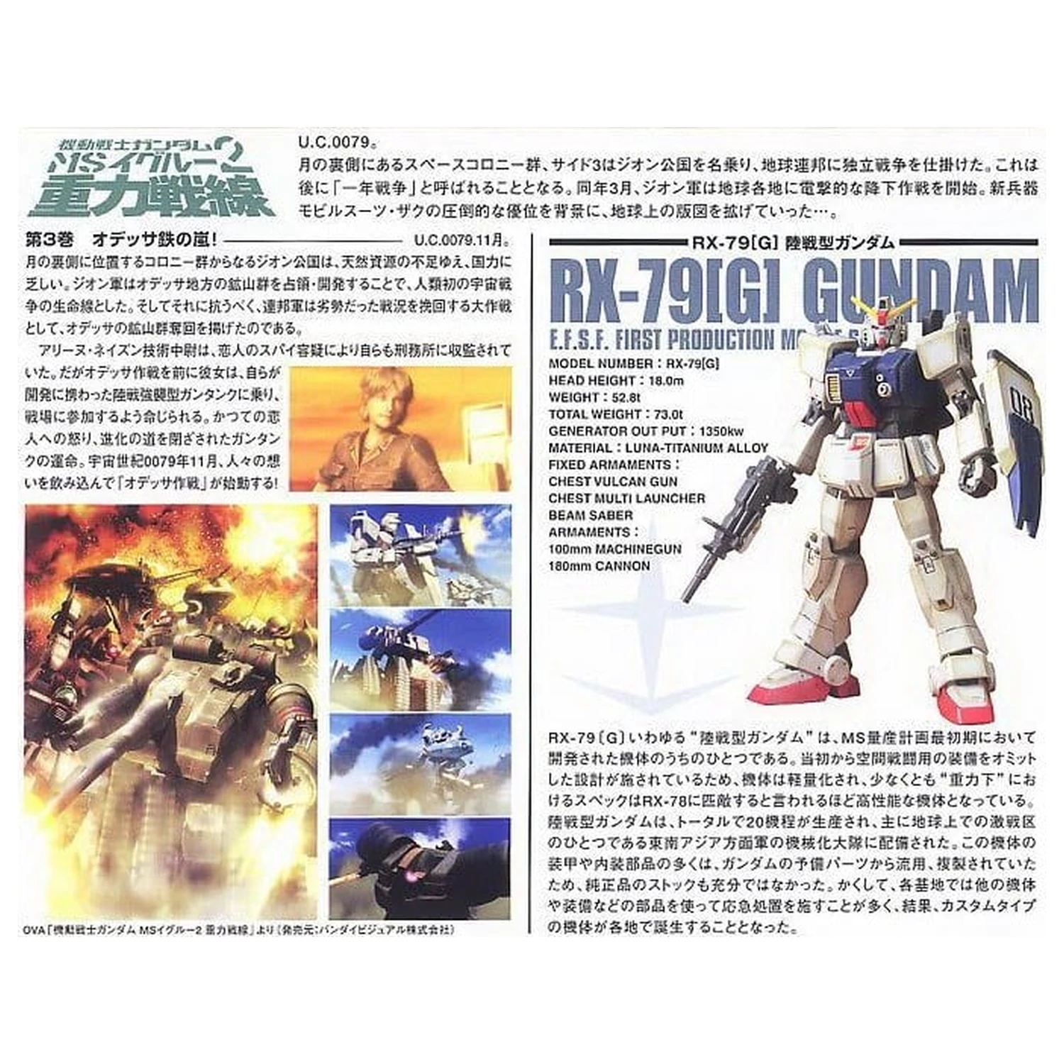 Gundam HGUC 1/144 RX-79(G) Gundam The Ground War Set product photo