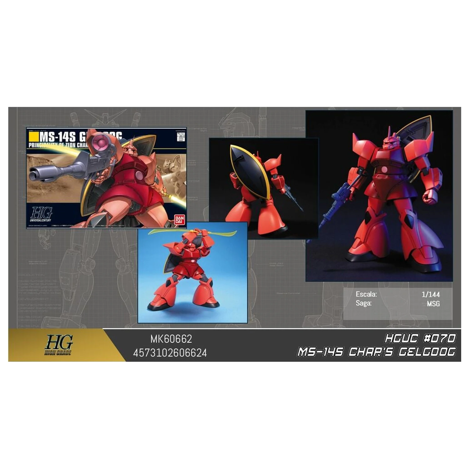 Gundam MS-14S Gelgoog Char Aznable Custom Mobile Suit Model Kit HGUC 1/144 product photo