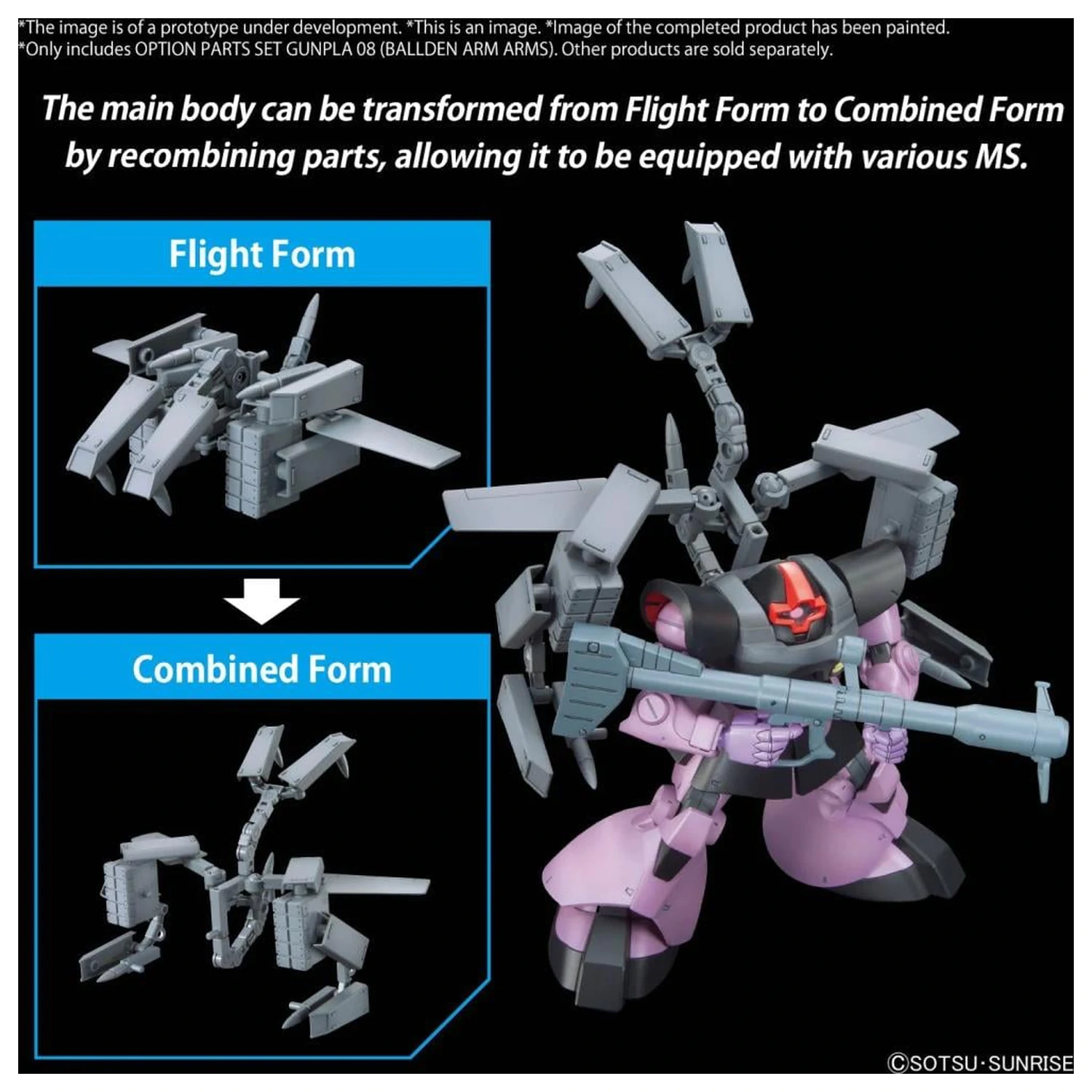 GUNDAM Option Parts Set Gunpla 08 (Ballden Arm Arms) Model Kit product photo
