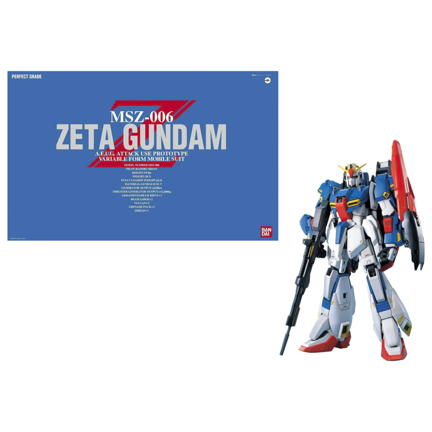 GUNDAM Model Kit Perfect Grade Zeta MSZ-006 1/60 product photo