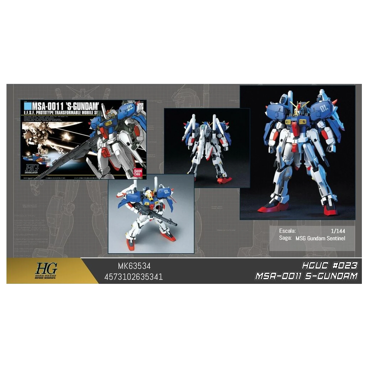 Gundam Sentinel MSA-0011 S Gundam Mobile Suit Model Kit HGUC 1/144 product photo