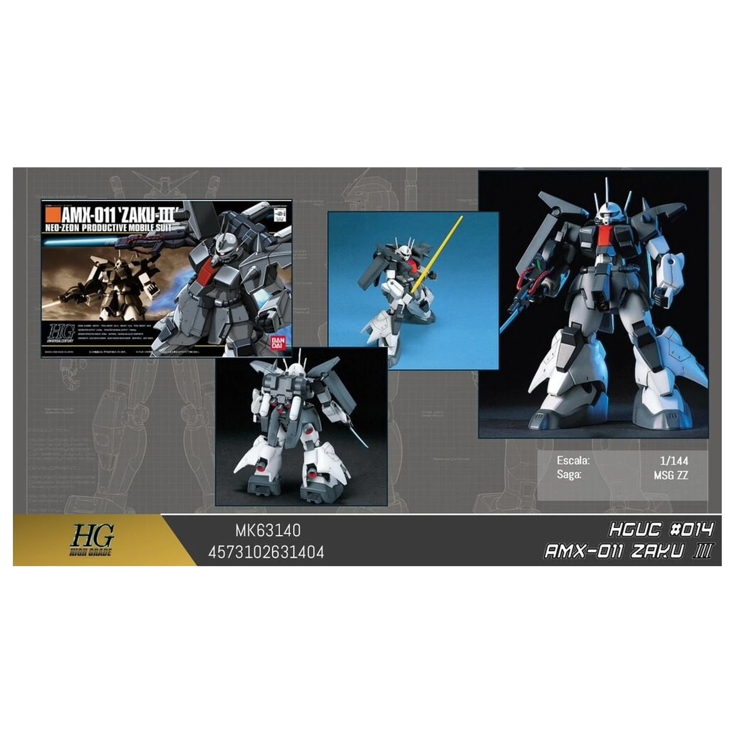 Gundam ZZ AMX-011 Zaku III Mobile Suit Model Kit HGUC 1/144 product photo