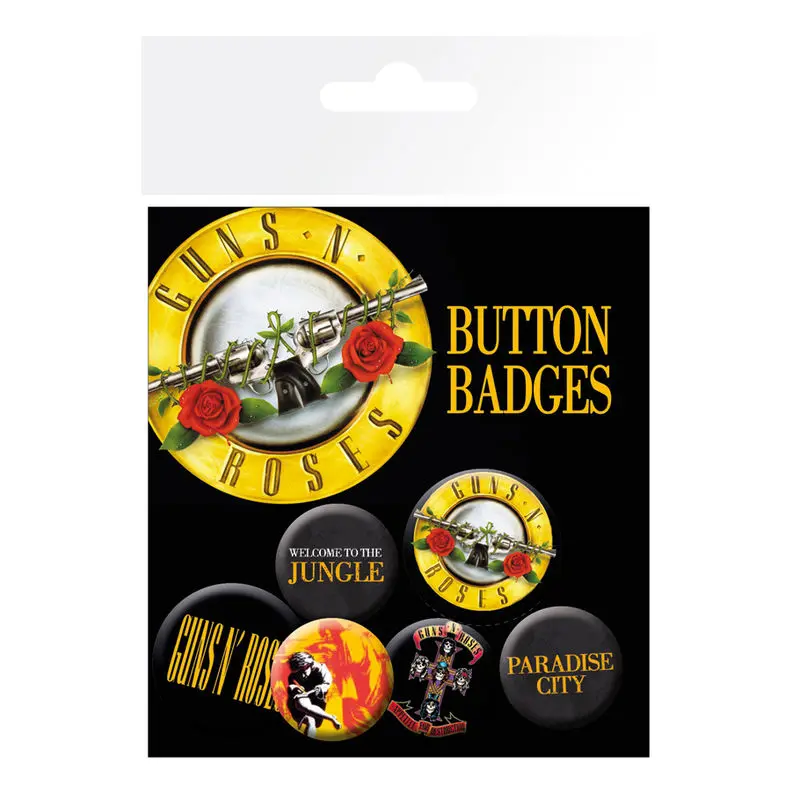 Guns N Roses Lyrics and Logos badge pack product photo