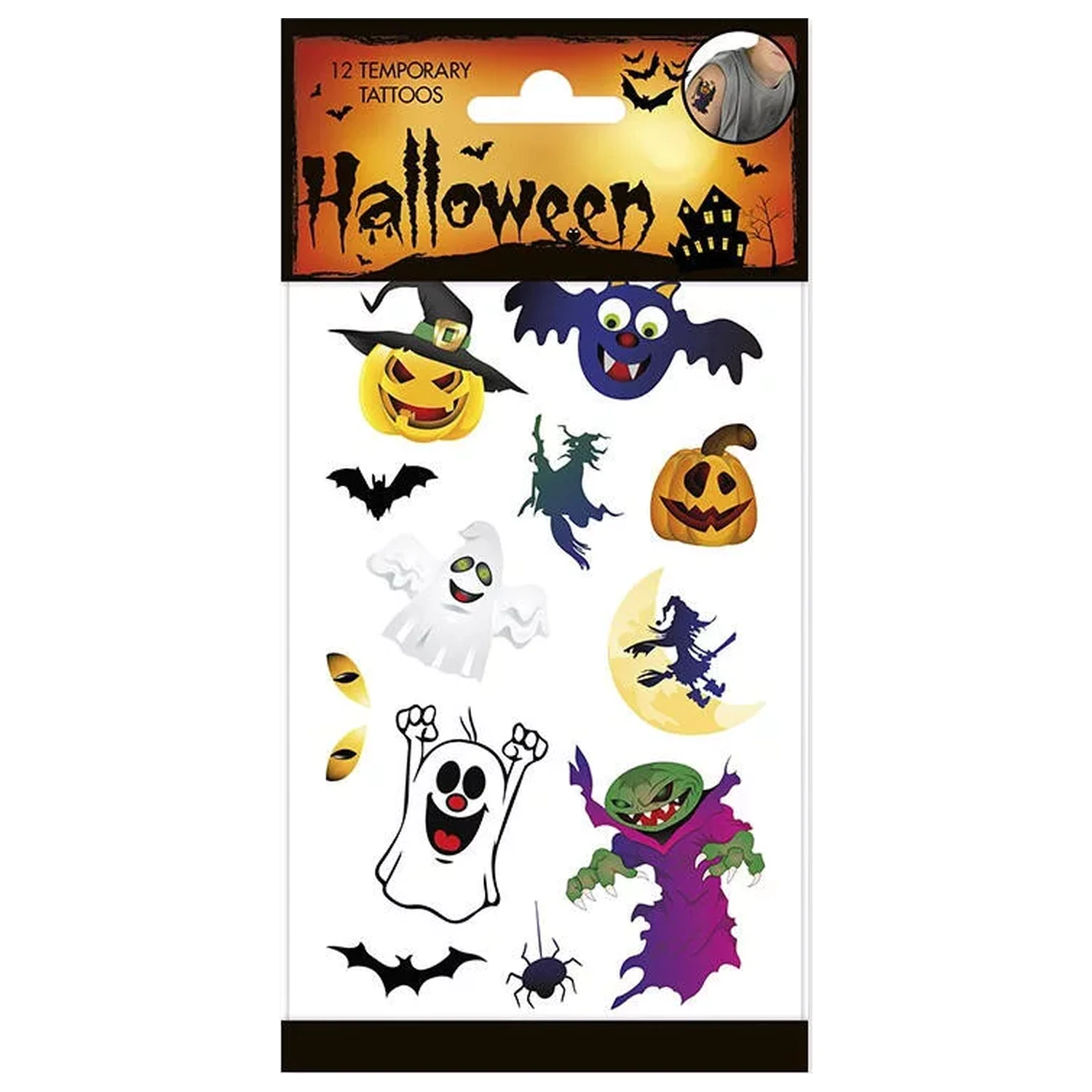 Halloween Scary Tattoos 12 pcs product photo