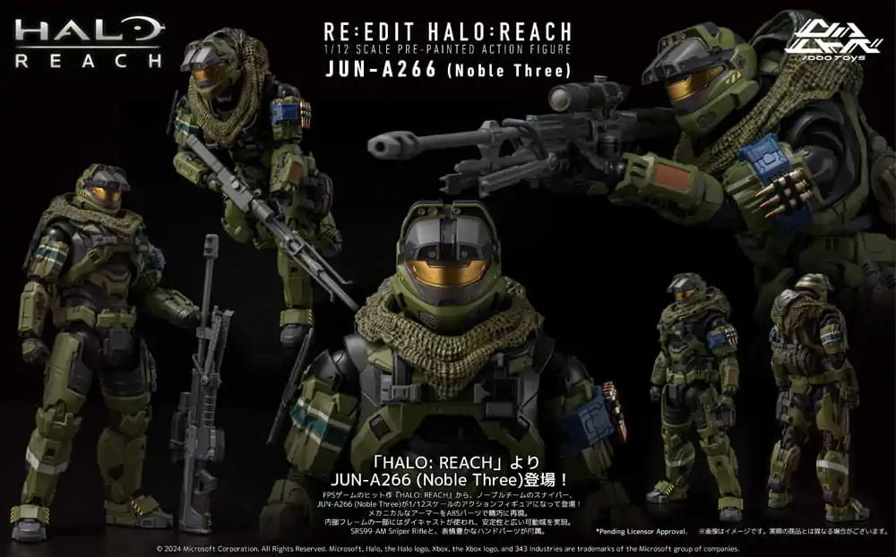 Halo:Reach Action Figure 1/12 Jun-A266 (Noble Three) 17 cm product photo