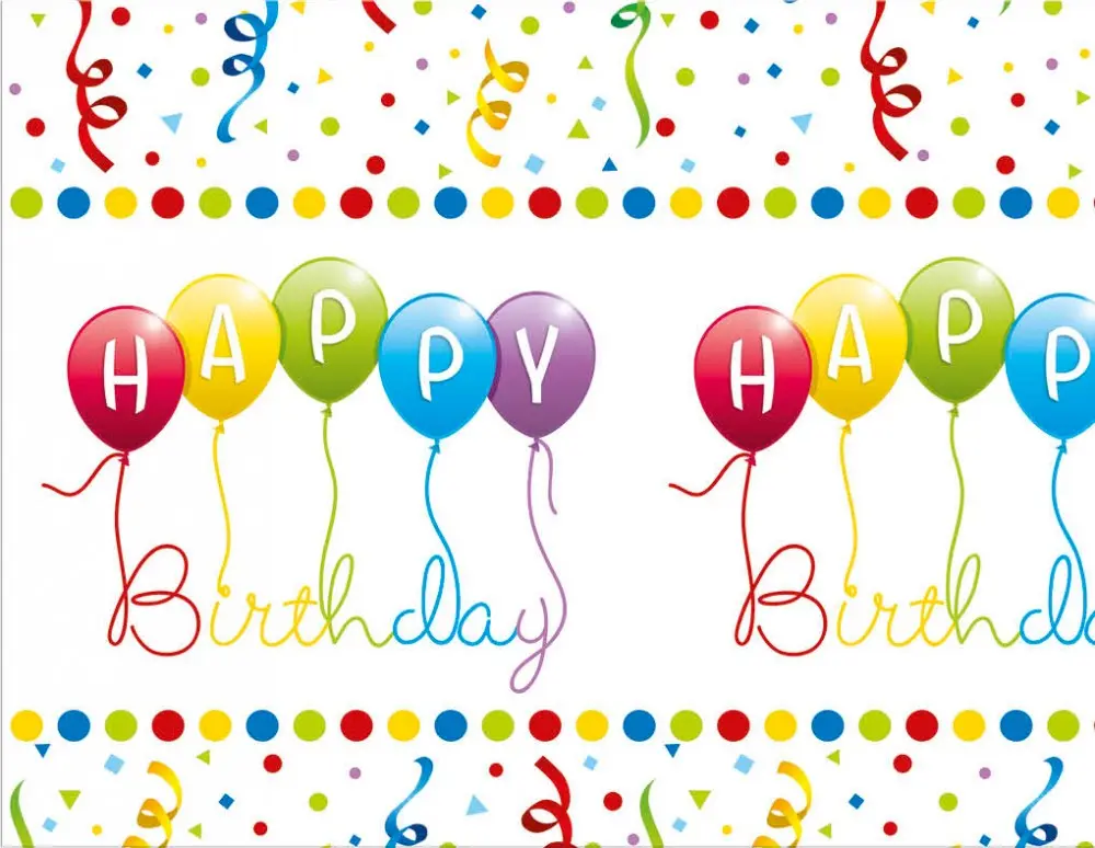 Happy Birthday Streamers Tablecloth 120*180 cm product photo