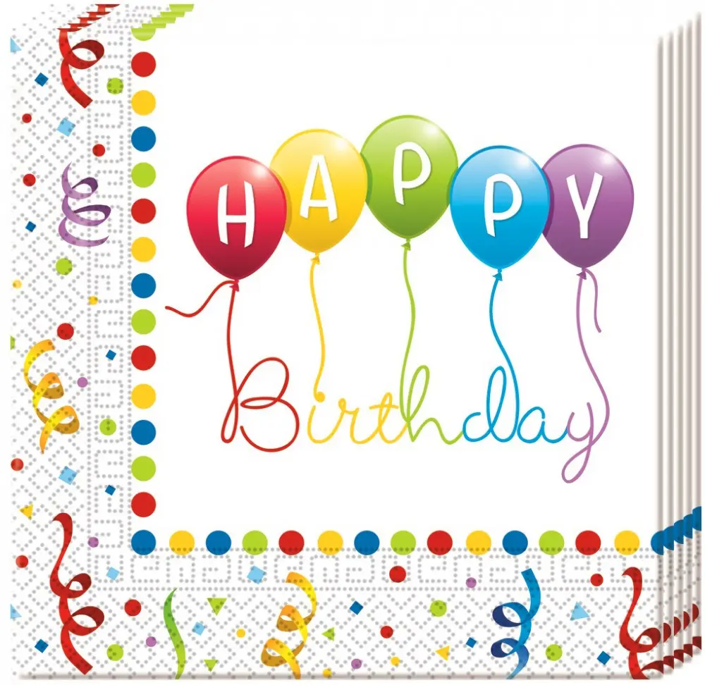 Happy Birthday Streamers Napkins 20-count product photo