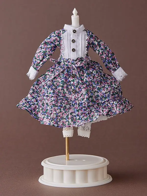 Harmonia humming Optional Parts for Harmonia humming Dolls Special Outfit Series (Flower Print Dress/Blue) Designed by SILVER BUTTERFLY product photo