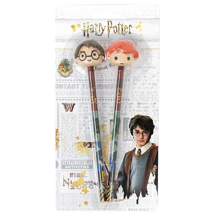 Harry Potter Set 2 pencils with 3D eraser toppers product photo