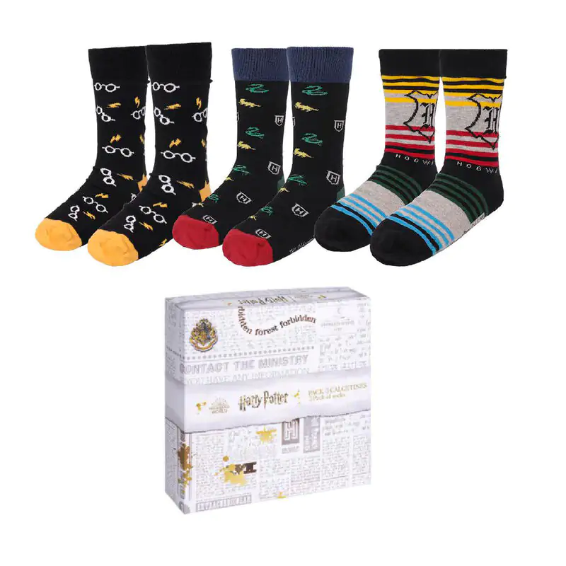 Harry Potter Socks 3-Pack Crests 40-46 termékfotó