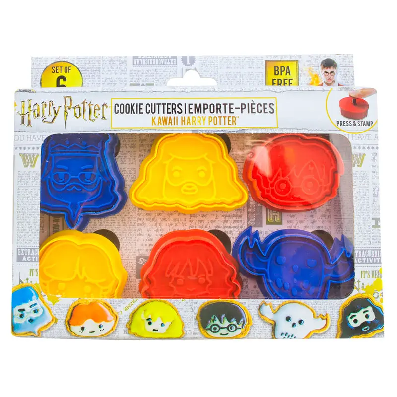 Harry Potter Cookie Cutter / Cookie Stamp 6-Pack Kawaii product photo