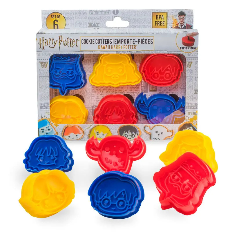 Harry Potter Cookie Cutter / Cookie Stamp 6-Pack Kawaii product photo