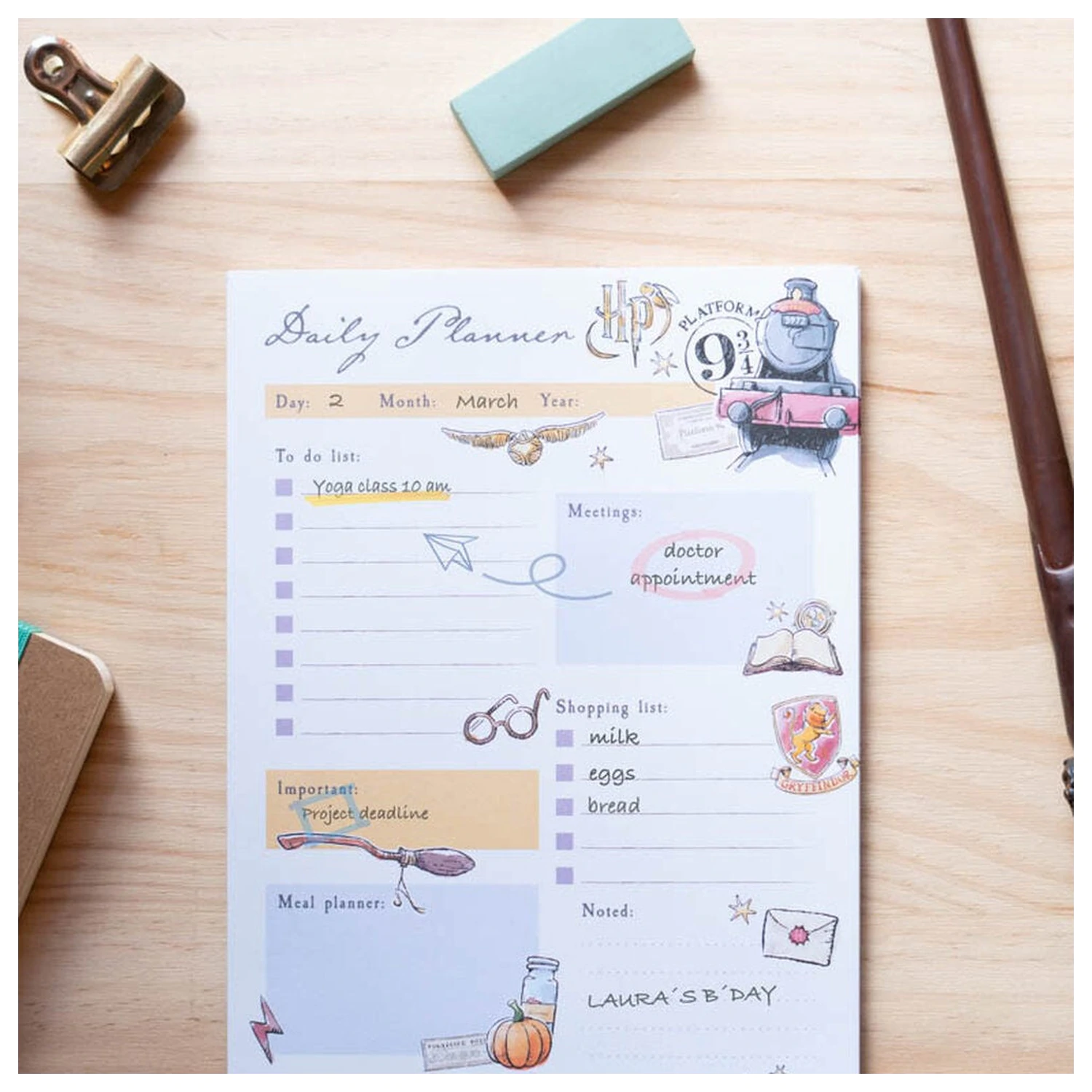 Harry Potter A5 daily planner product photo