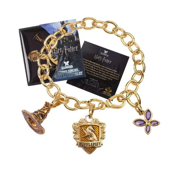 Harry Potter Charm Bracelet Lumos Hufflepuff (gold plated) product photo