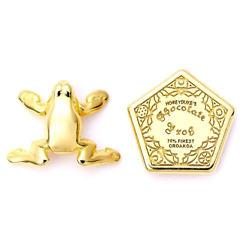 Harry Potter Chocolate Frog gold plated stud earrings product photo