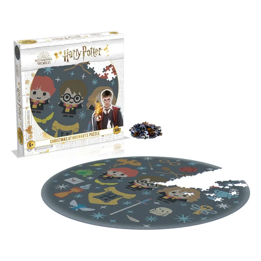 Harry Potter Jigsaw Round Puzzle Christmas Jumper 3 - Christmas at Hogwarts (500 pieces) product photo